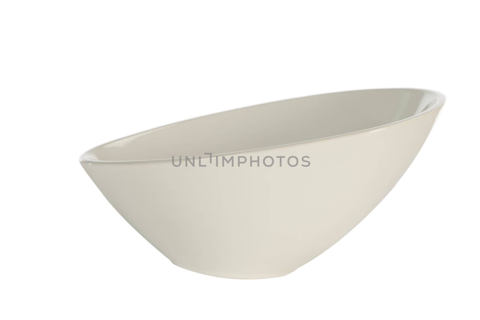 Simple white modern bowl isolated on a white background 