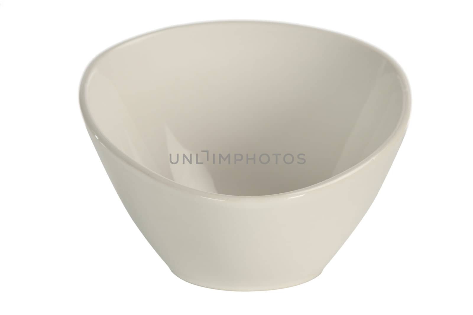 Simple white modern bowl isolated on a white background 