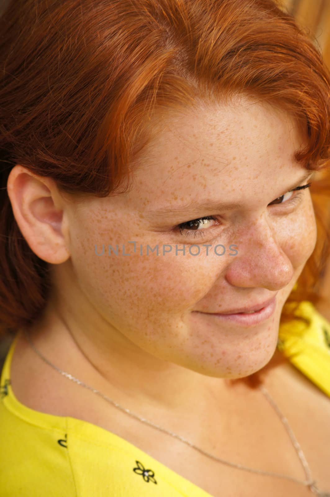 The young cheerful girl on walk