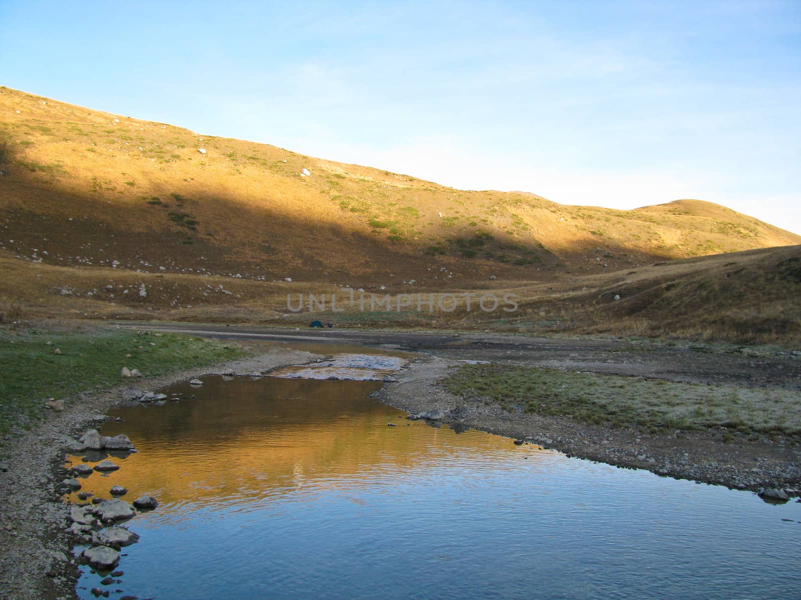 High-mountainous lake of caucasus