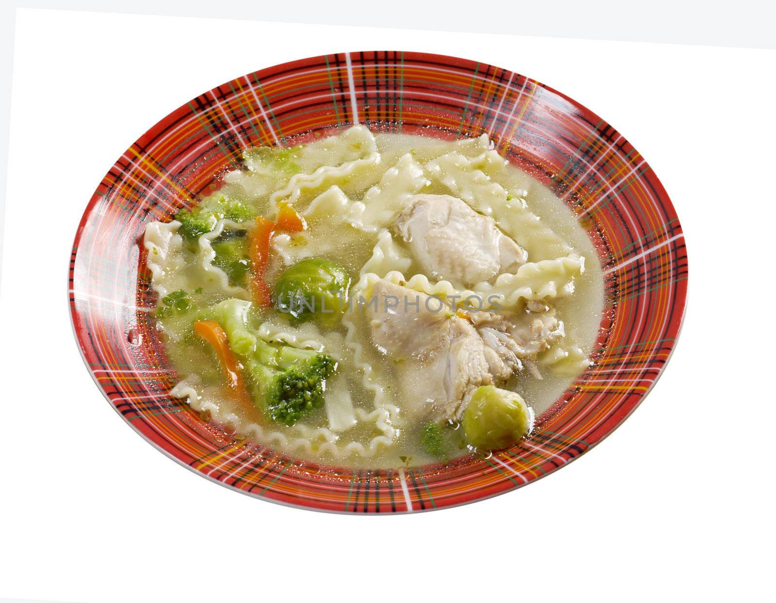 Chicken soup with noodle and vegetables by Fanfo