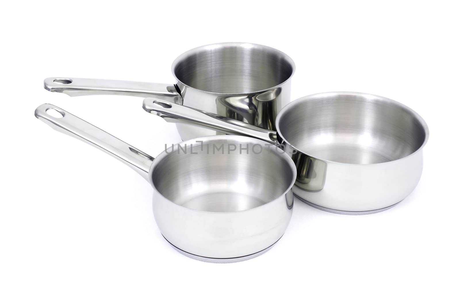 Ladles  made of stainless steel on a white background