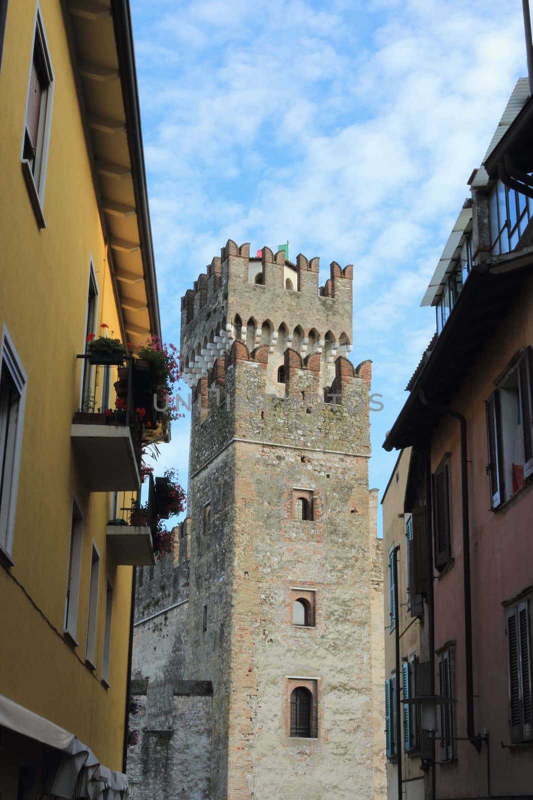 The Italian city Sirmione located on coast of the largest lake Garda. A kind on castle Sirmione