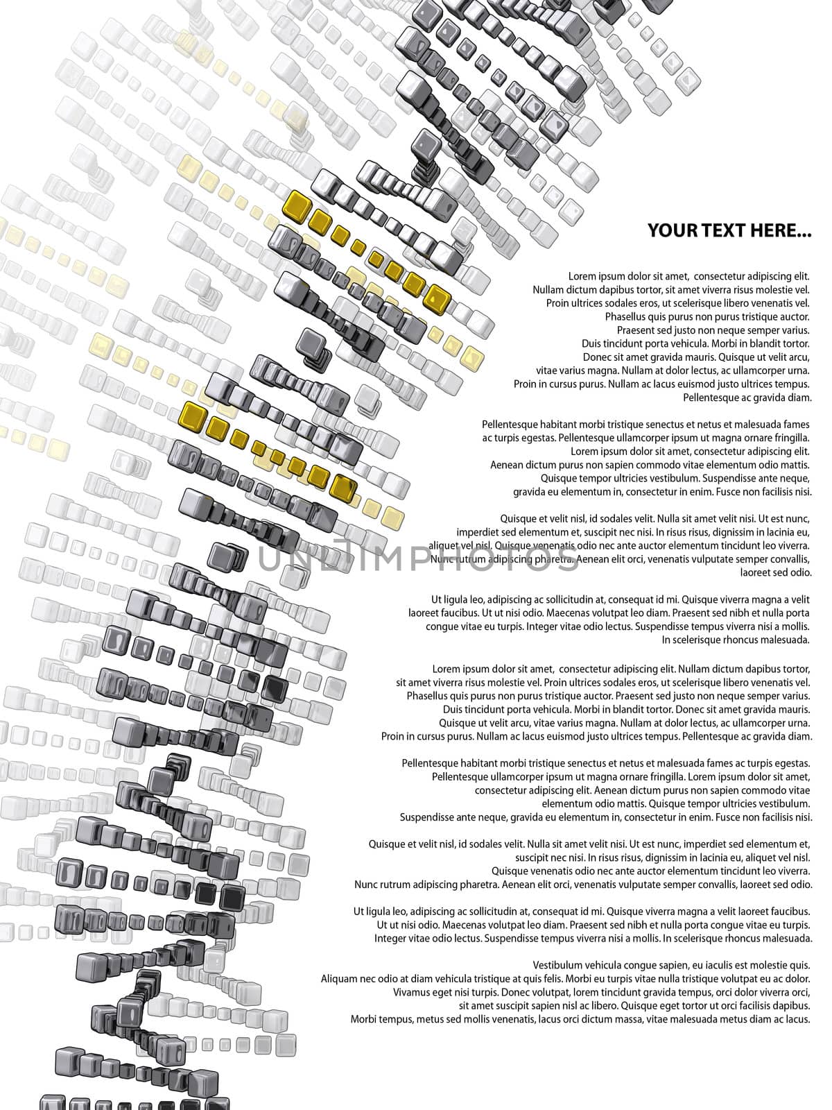 DNA cubes Gold and Silver with sample text by shkyo30