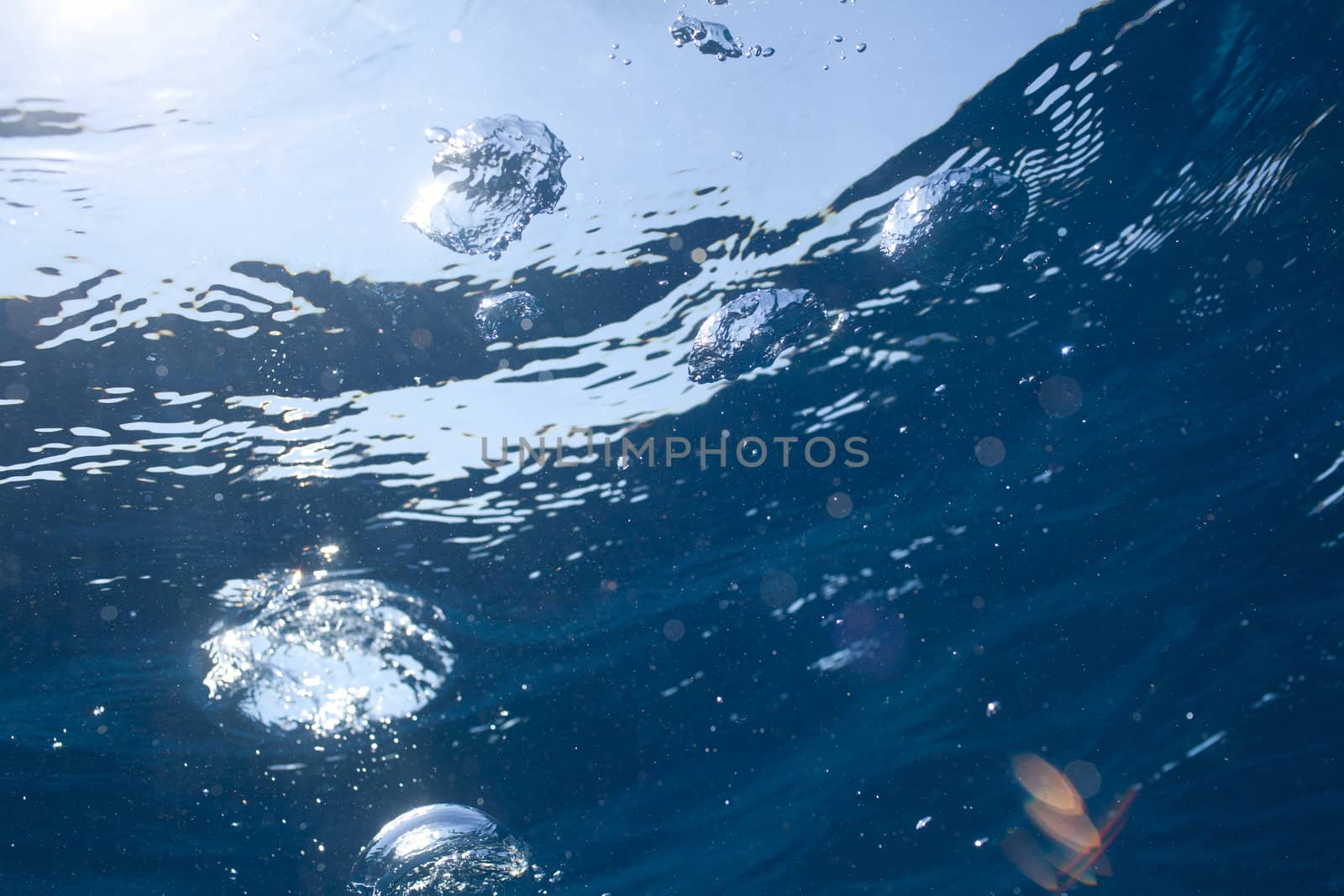 background of sunlight in deep water