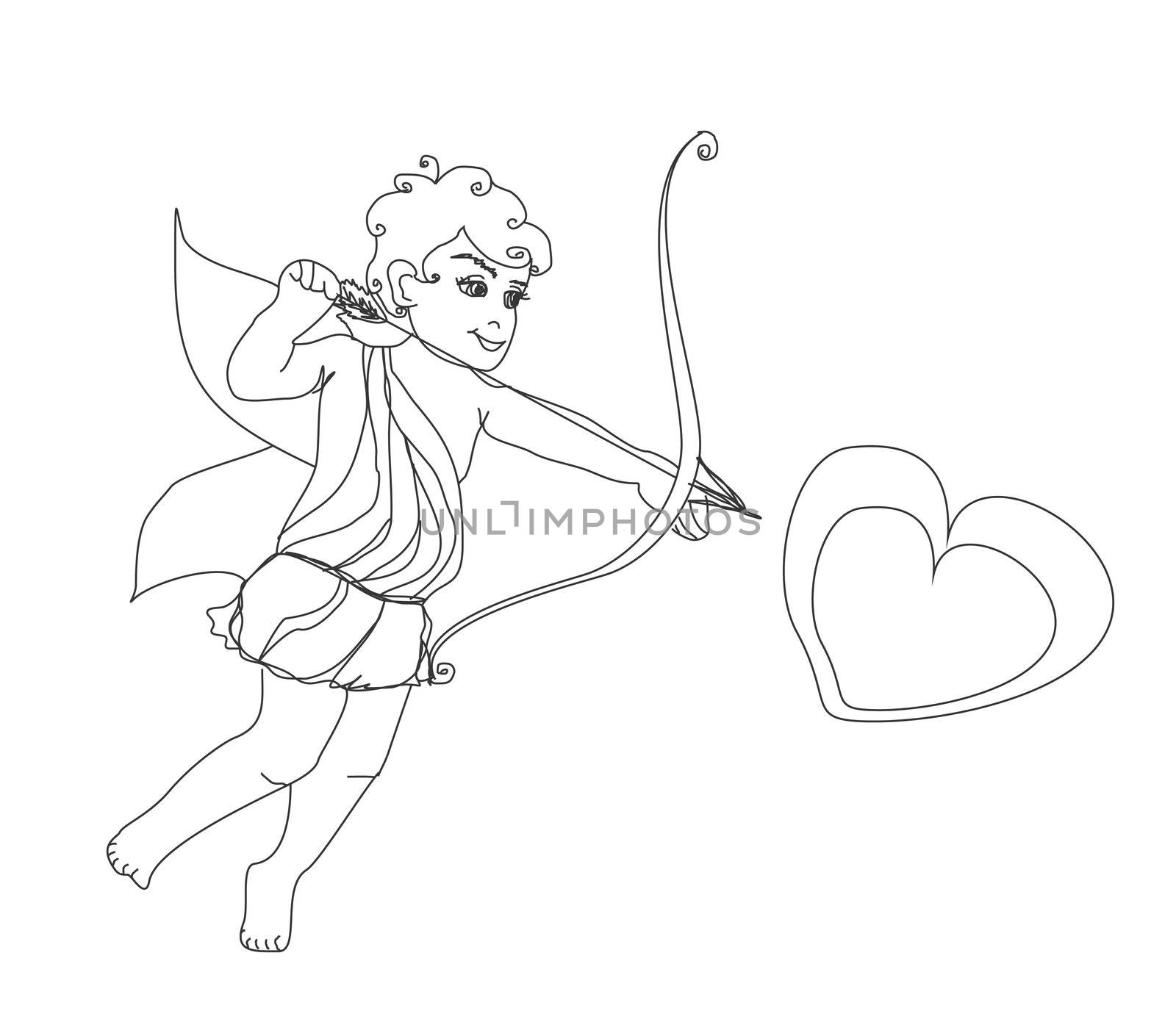 little cupid is ready to shoot love arrow