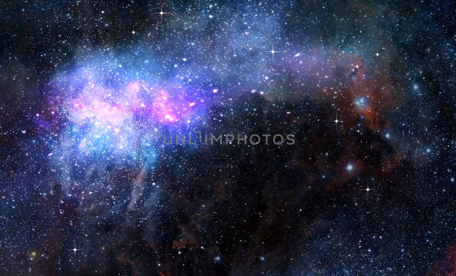 starry deep outer space nebual and galaxy by clearviewstock