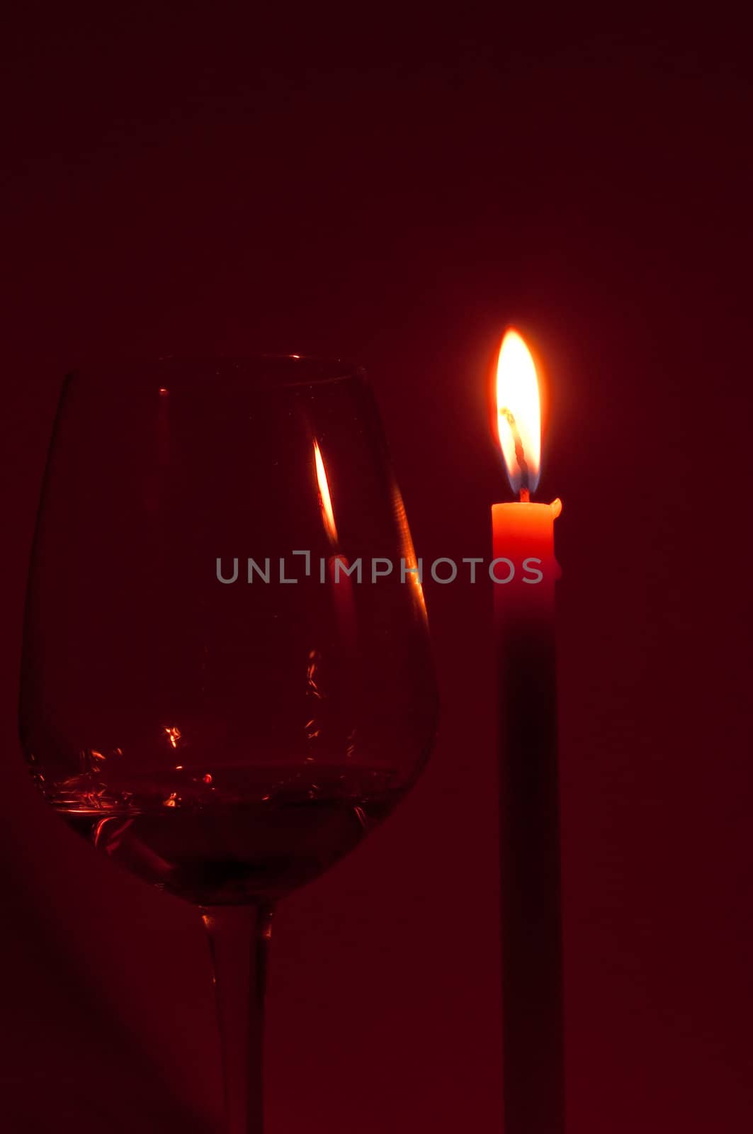 candle flame in romancetic night