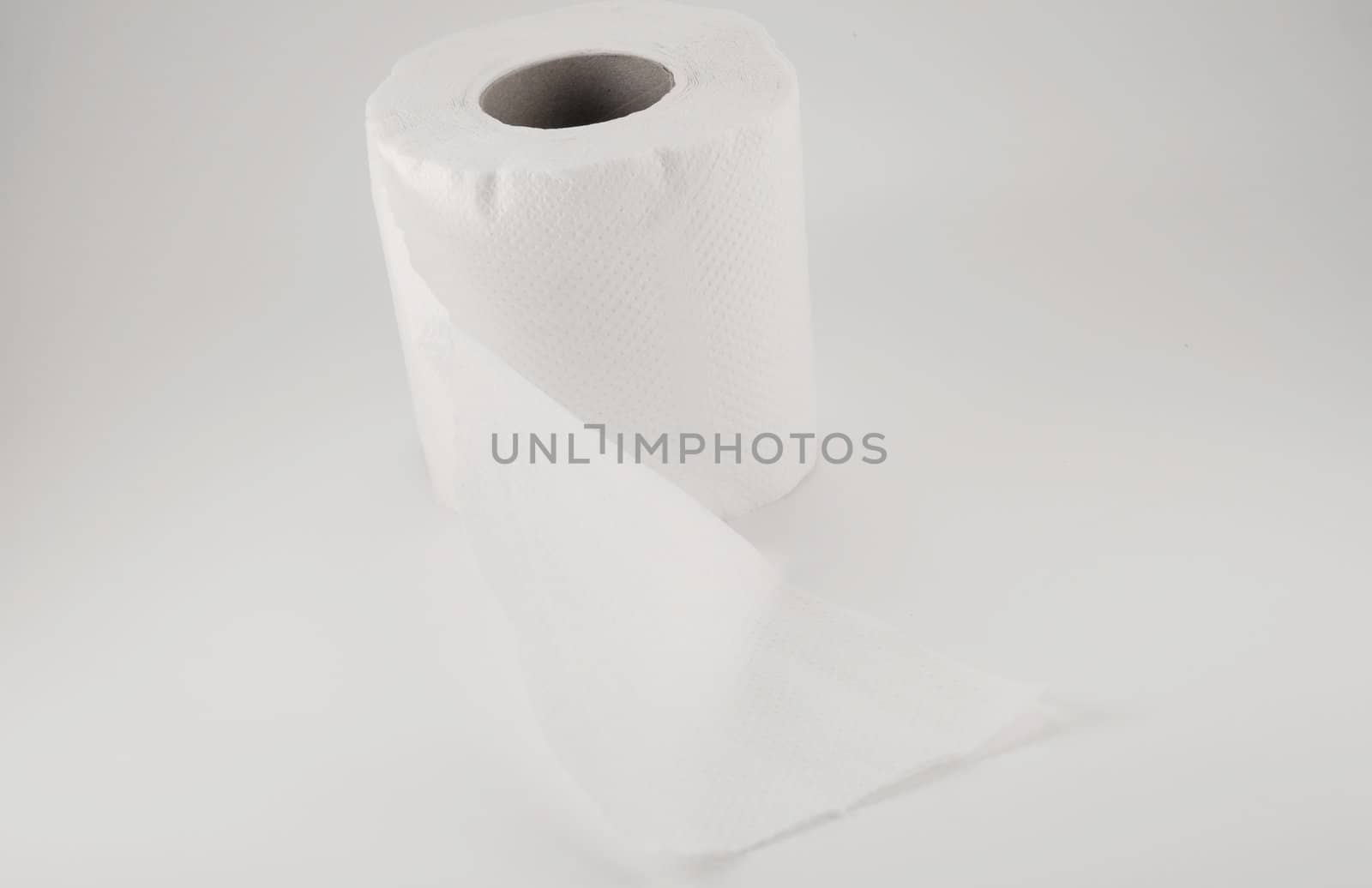 toilet paper on white background