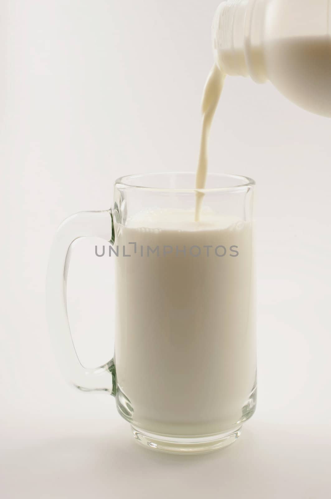glass of milk on white background