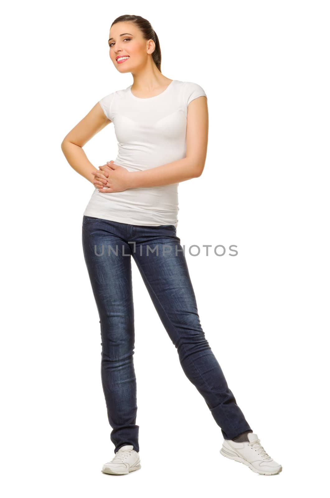 Smiling young woman isolated by rbv