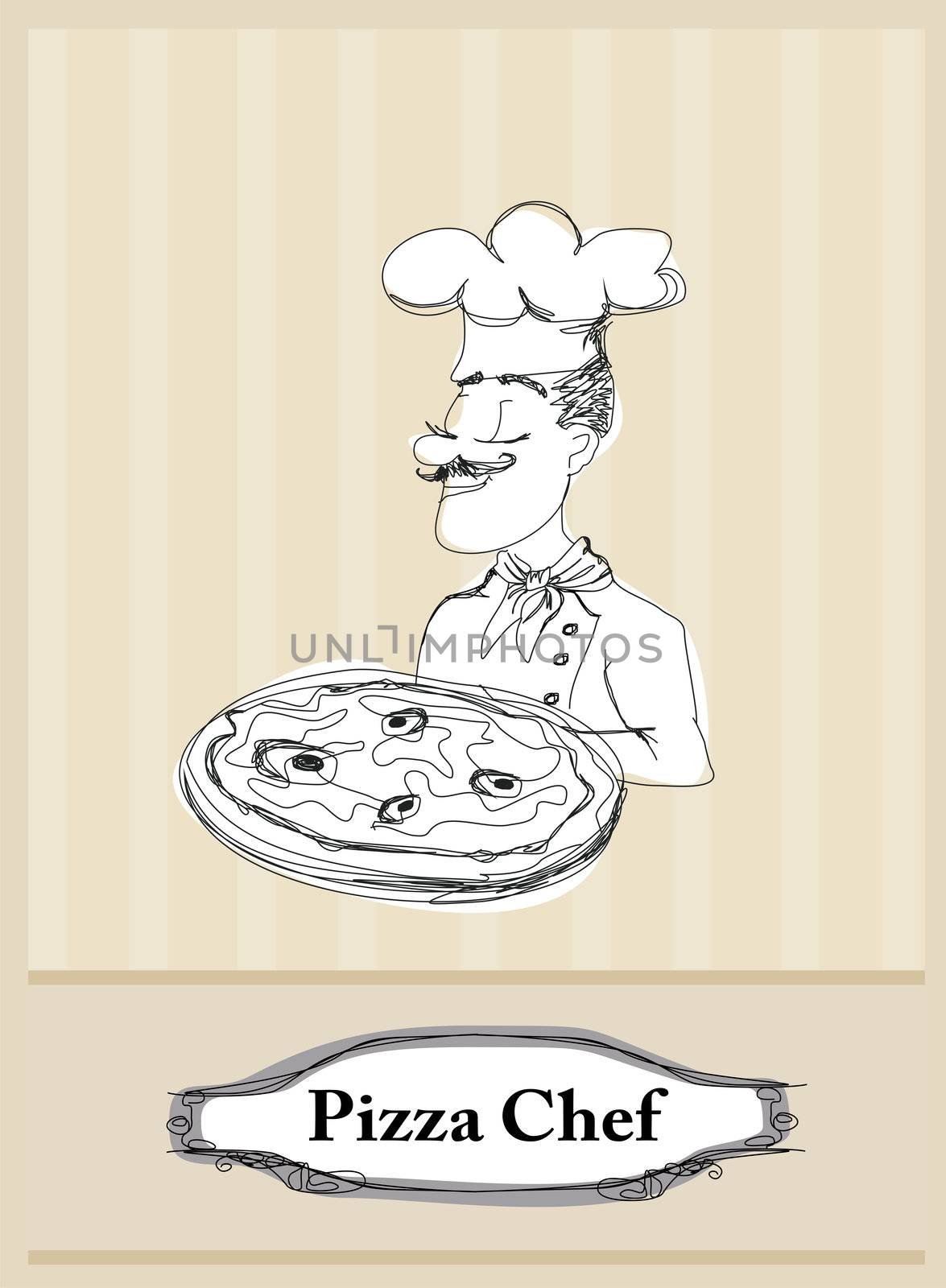 chef with pizza by JackyBrown