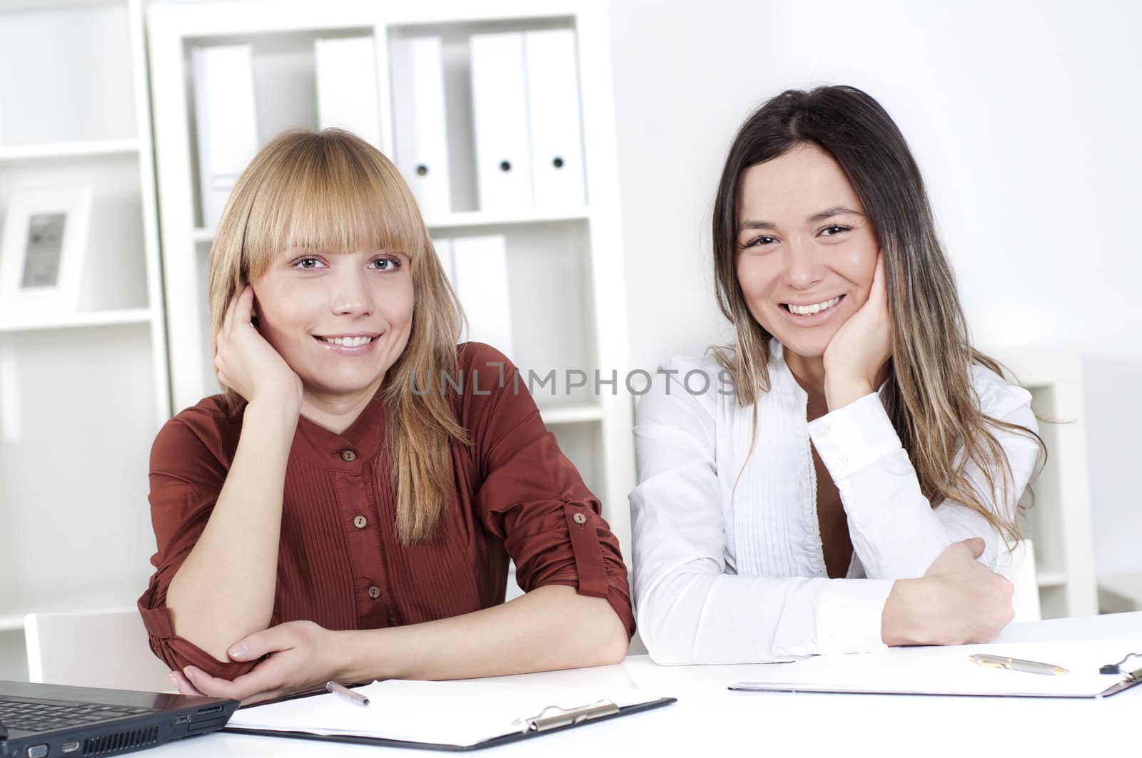 portrait of a beautiful women, teamwork in the office