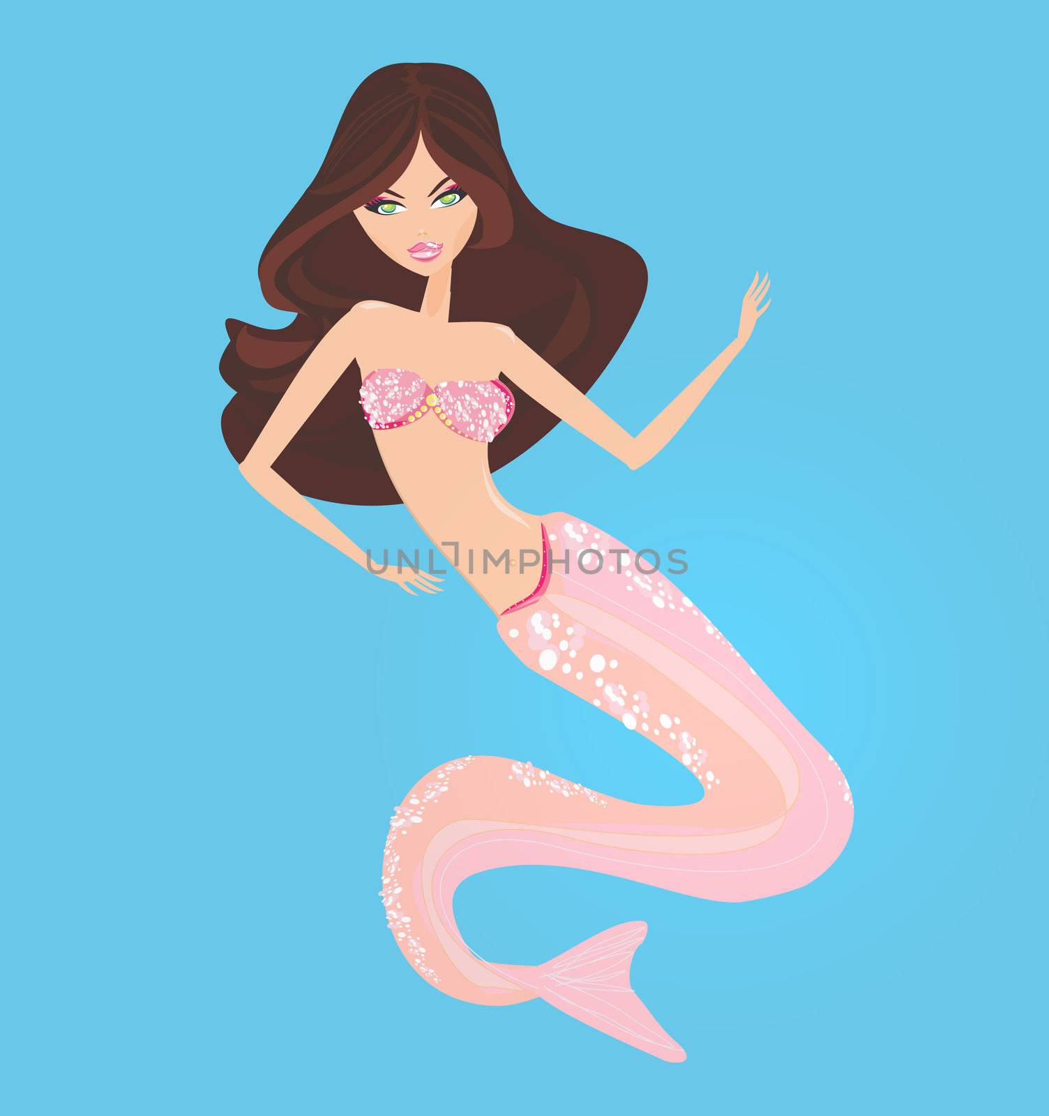 Illustration of a Beautiful mermaid by JackyBrown