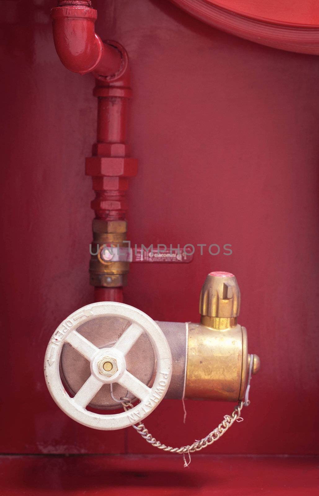 Valves for water supply for fire fighting within the building.