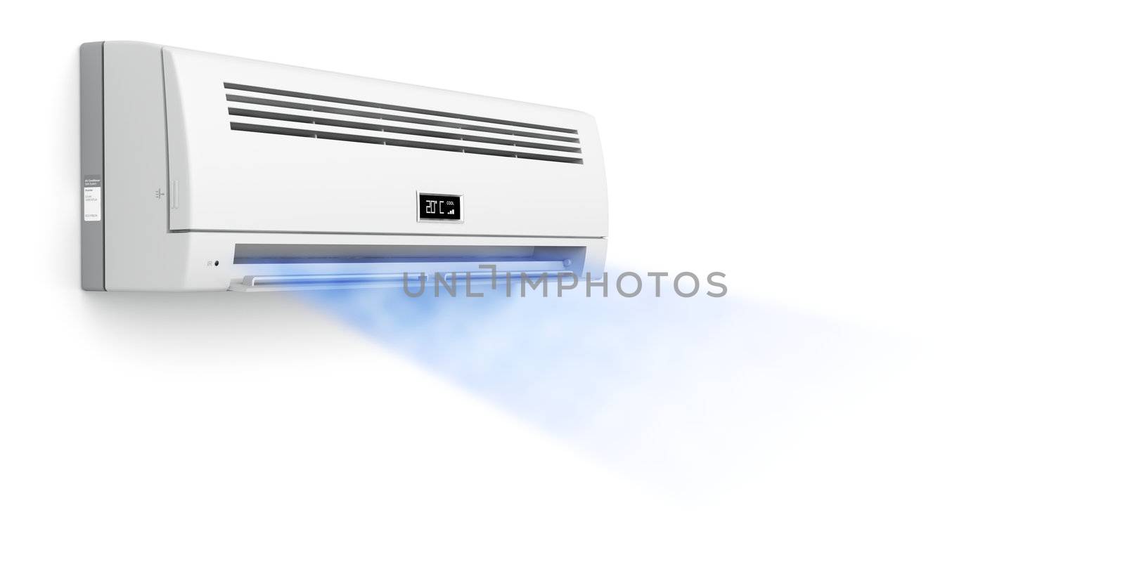 Air conditioner blowing cold air by magraphics