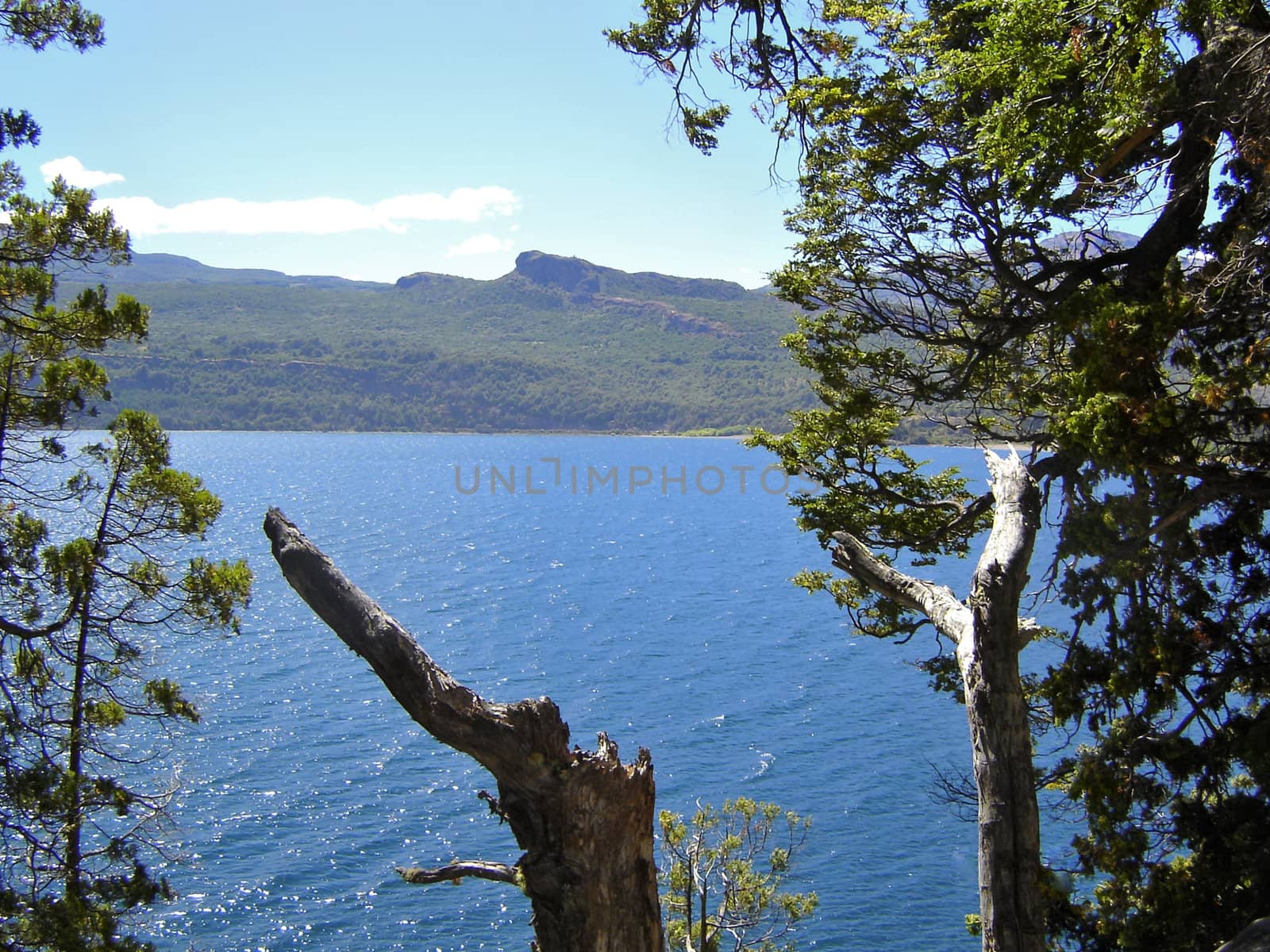 Argentina. View of a lake in Patagonia.