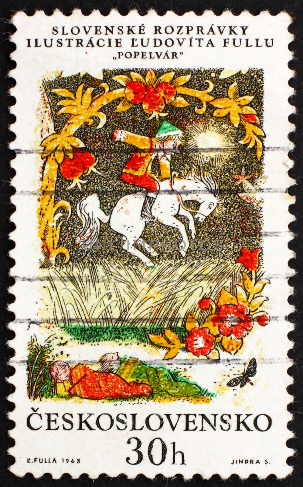 CZECHOSLOVAKIA - CIRCA 1968: a stamp printed in the Czechoslovakia shows Cinderlad, Slovak Fairy Tale, circa 1968