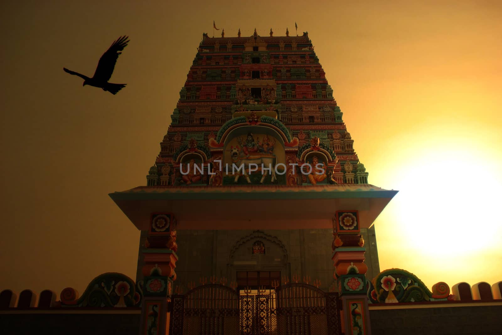 Ancient Hindu Temple Sunset by thefinalmiracle