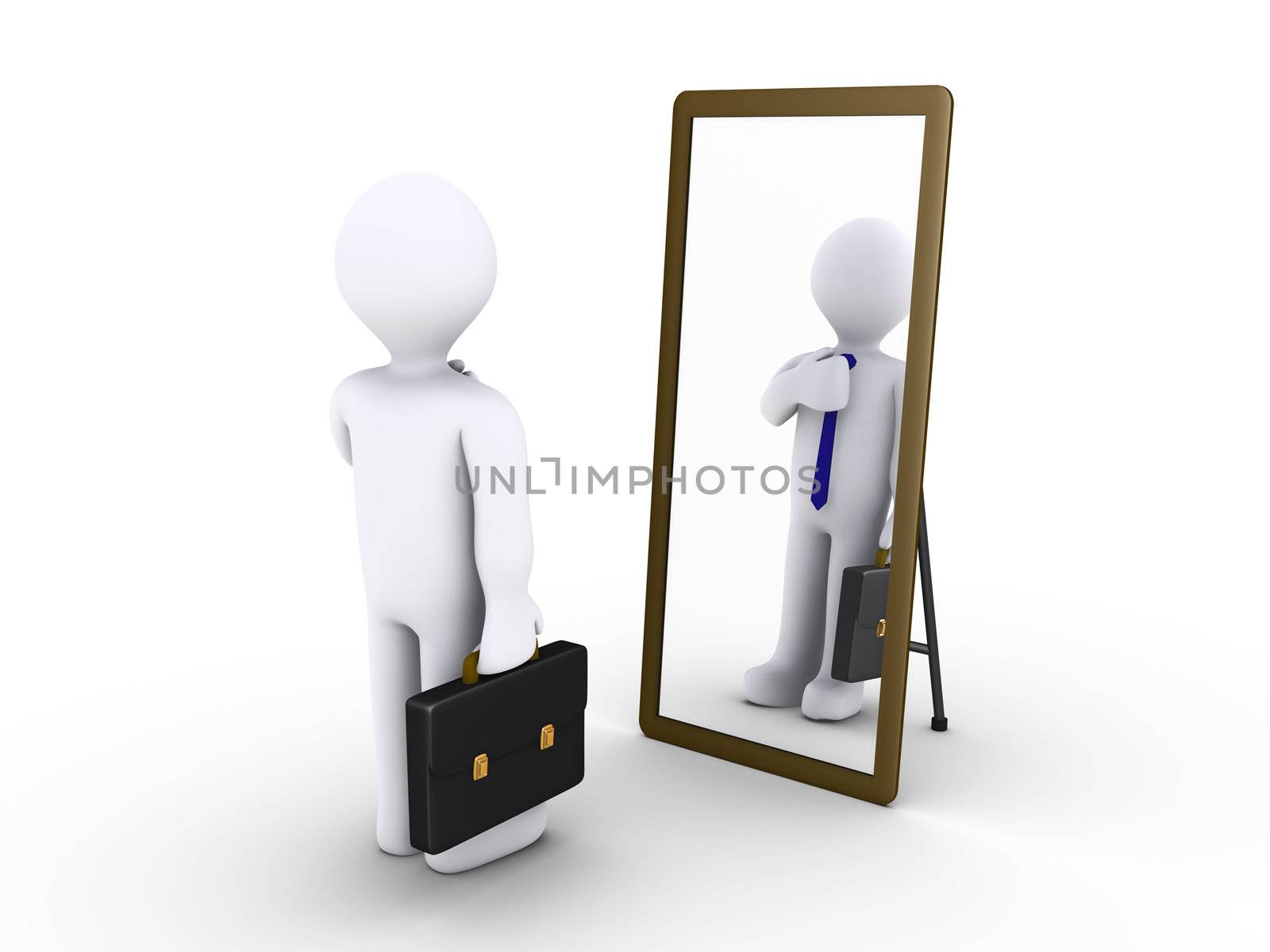 Businessman looking in the mirror by 6kor3dos