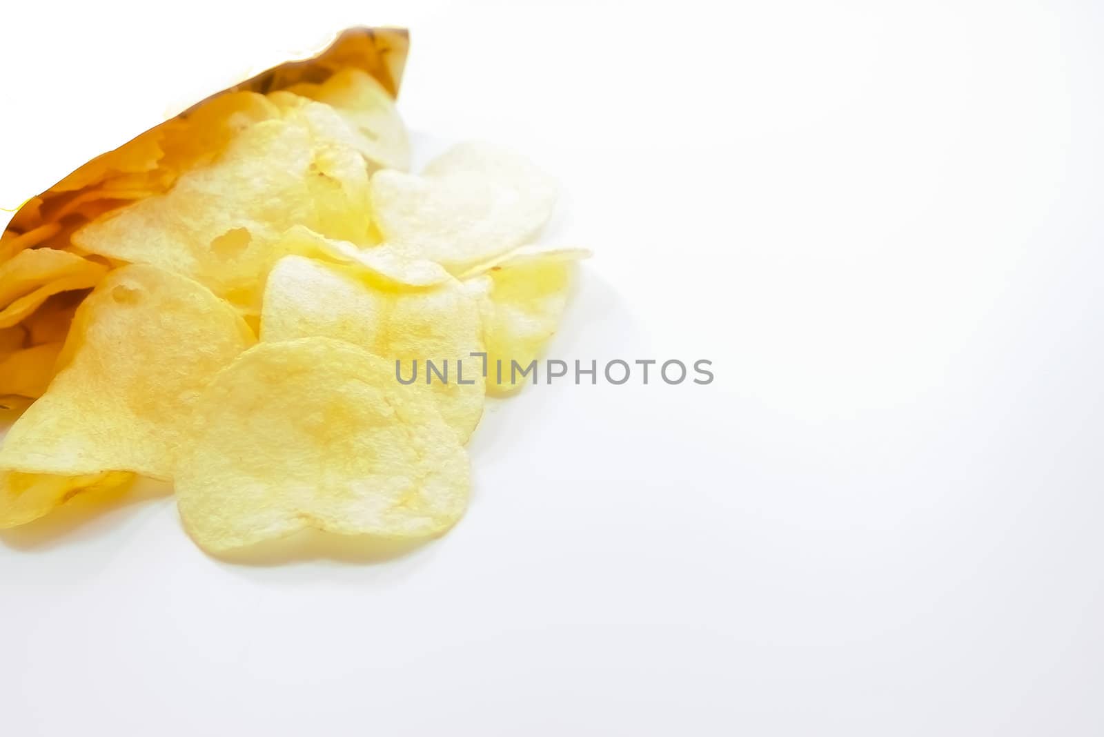 potato chips isolated on white background