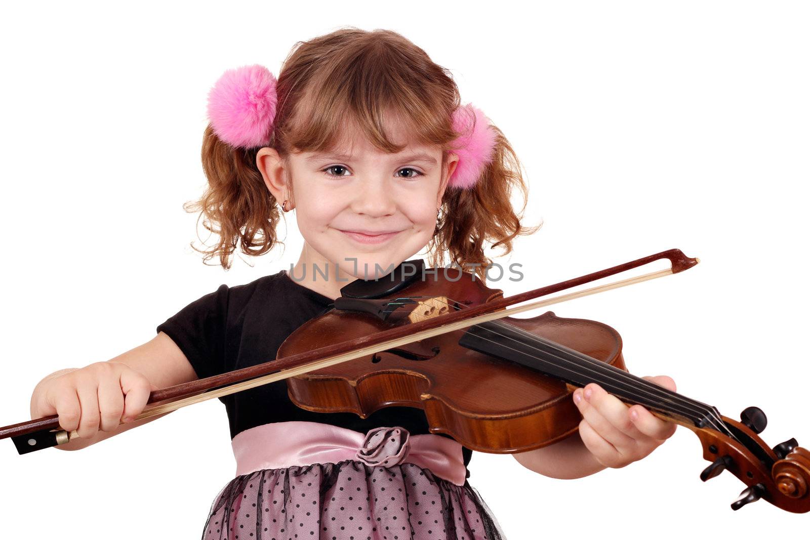 beautiful girl with violin portrait