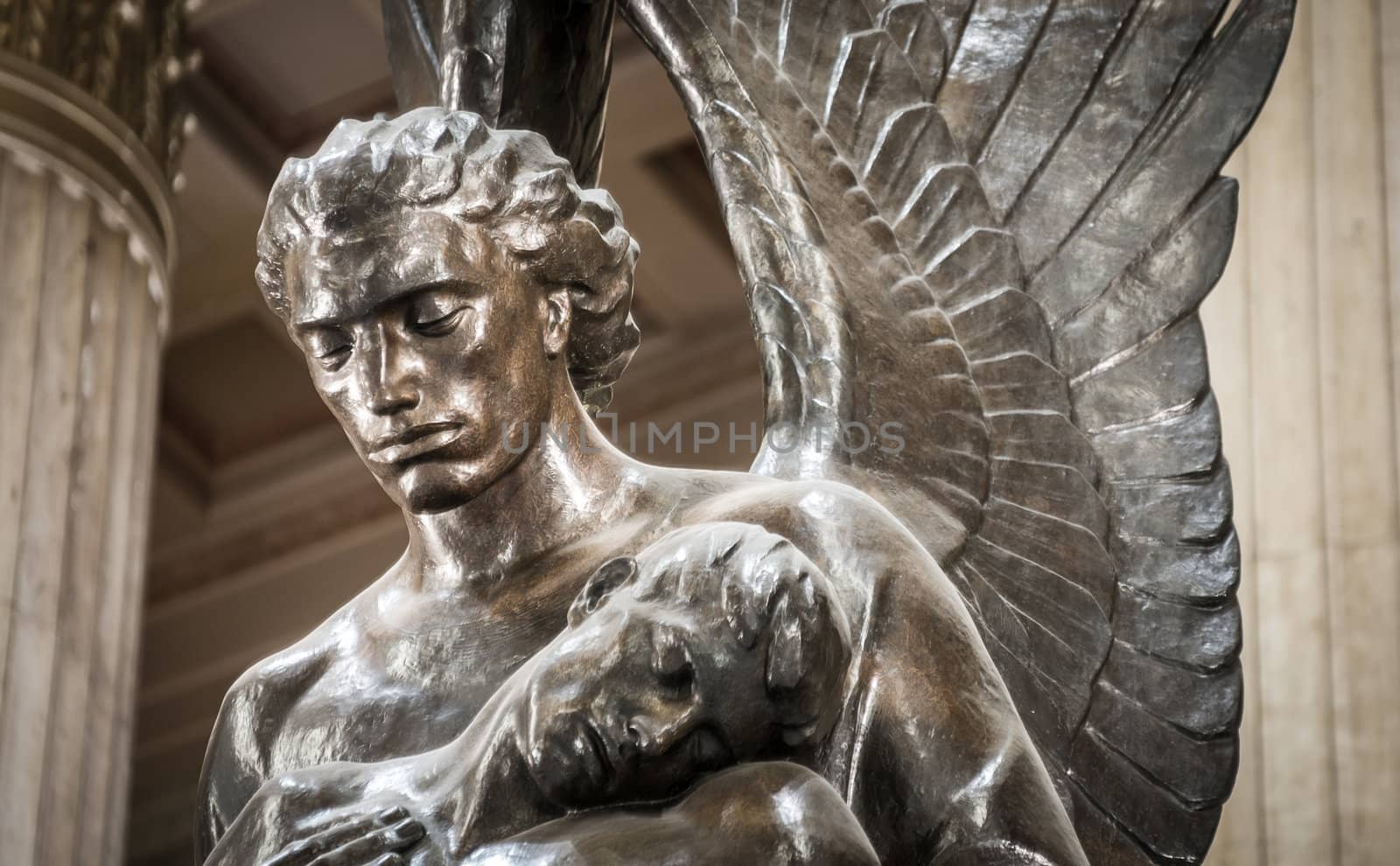 Statue of angel holding body by Shane9