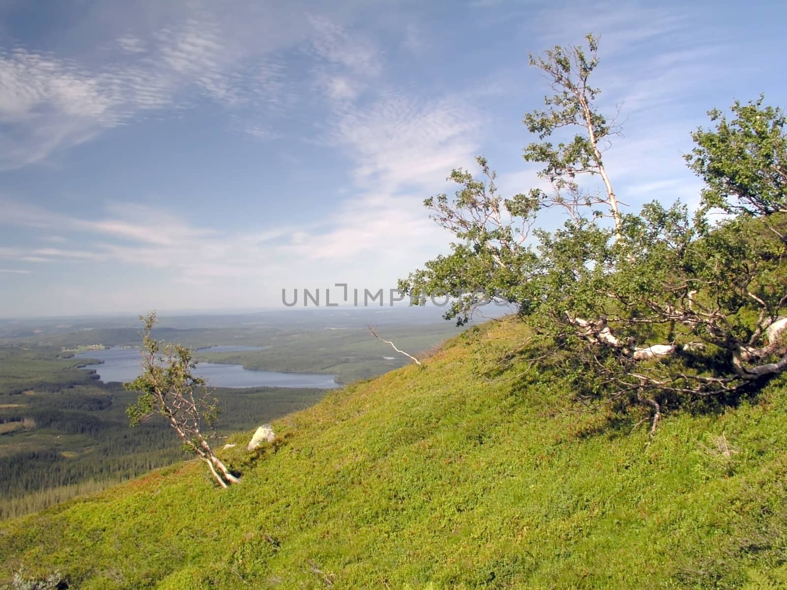 Beautiful mountain landscape with blue sky 
