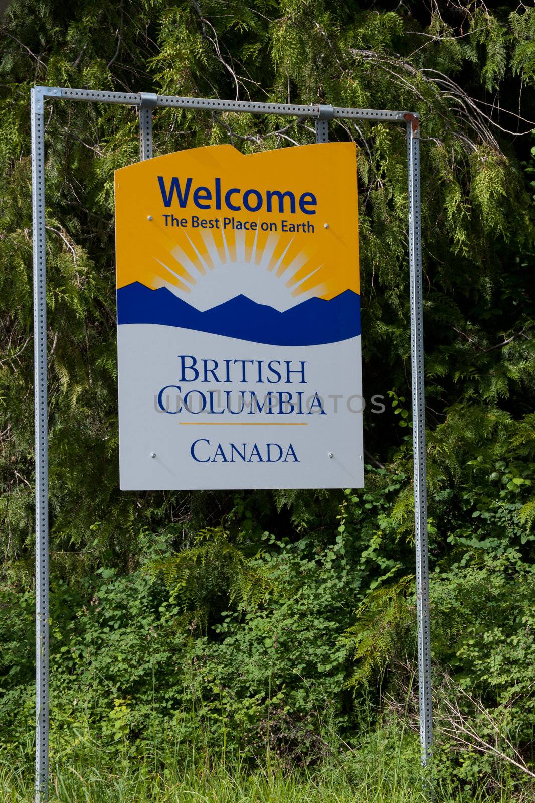 Sign that welcomes you to British Columbia, Canada.