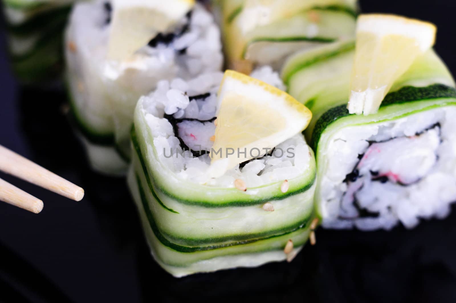 Various kinds of sushi and sashimi