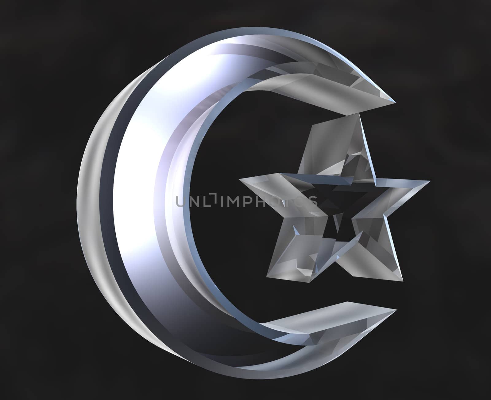 Islamic Symbol in glass - 3d made