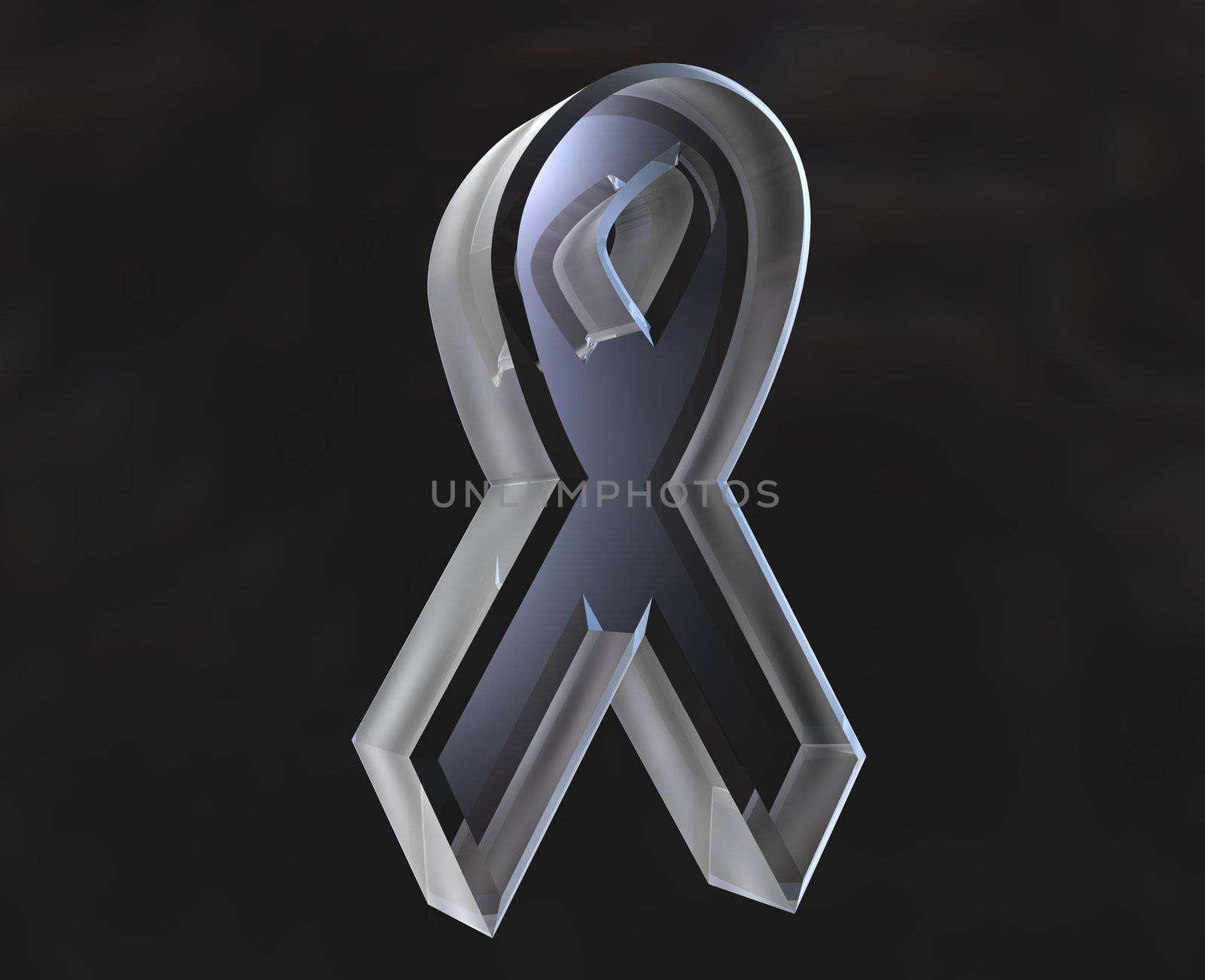 aids hiv symbol in transparent glass (3d made) 