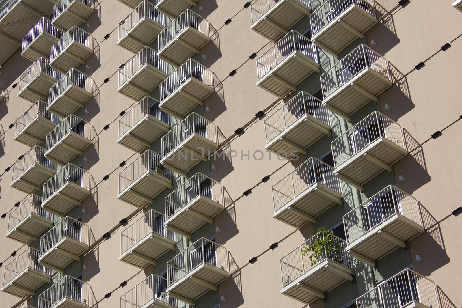 the side of an apartment or condo building.