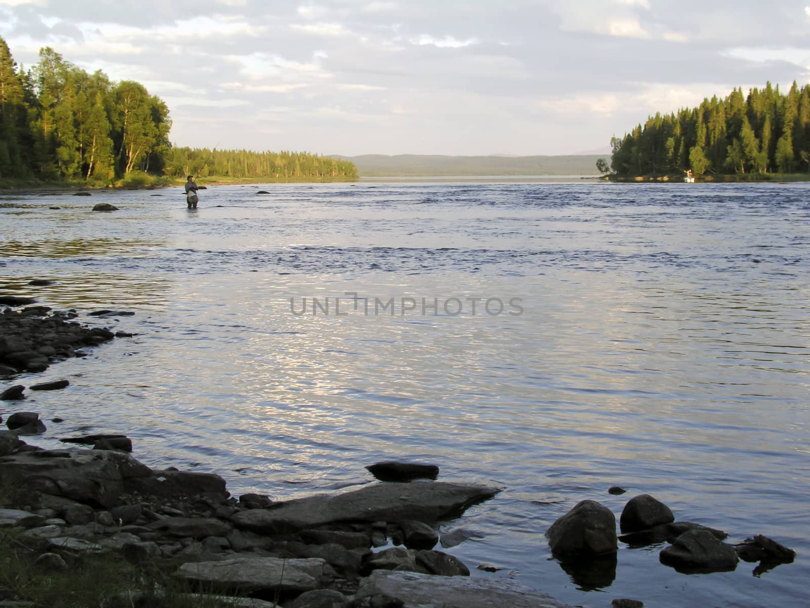 Nature landscape of lake and cloudy