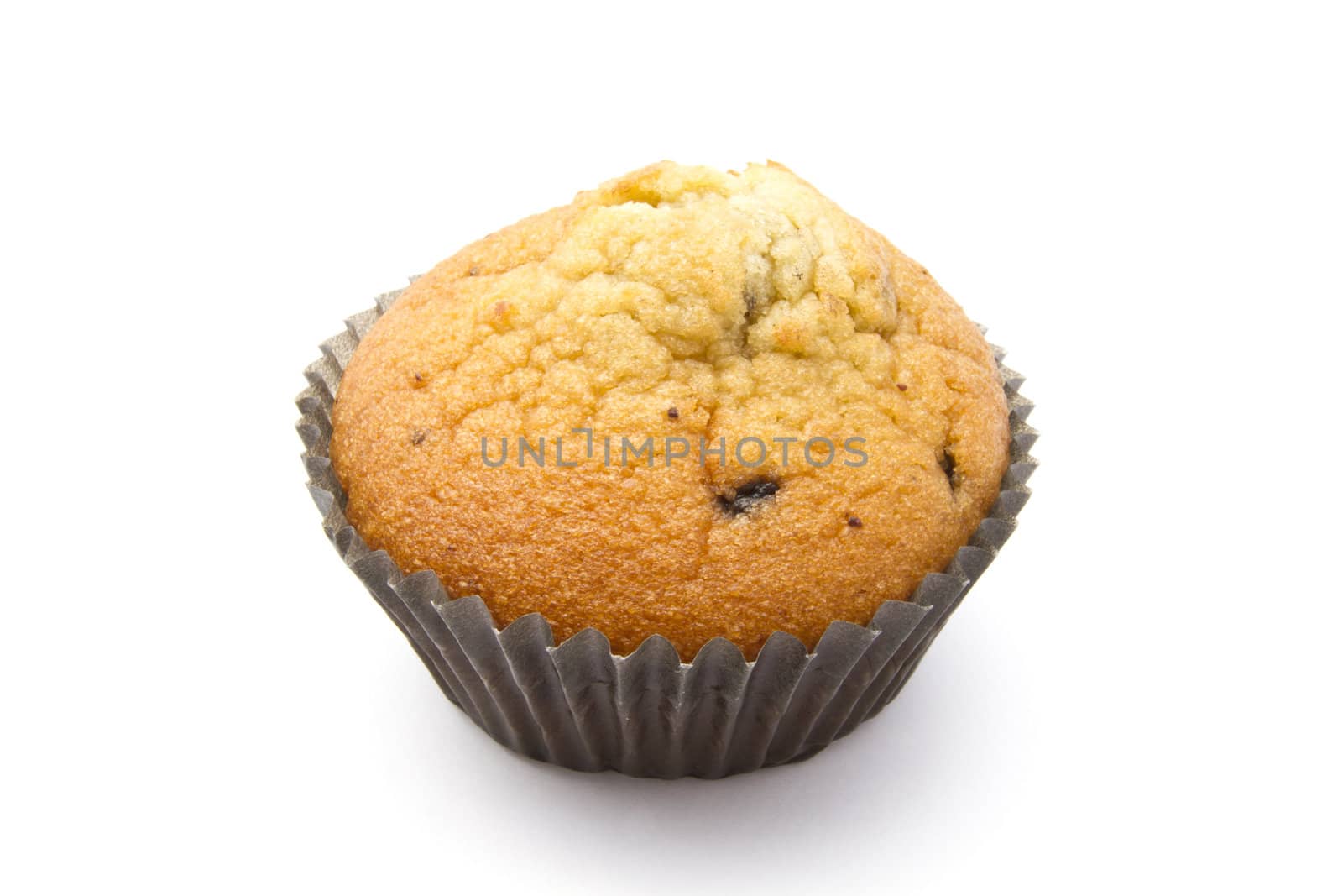 Delicious muffin isolated on white background 