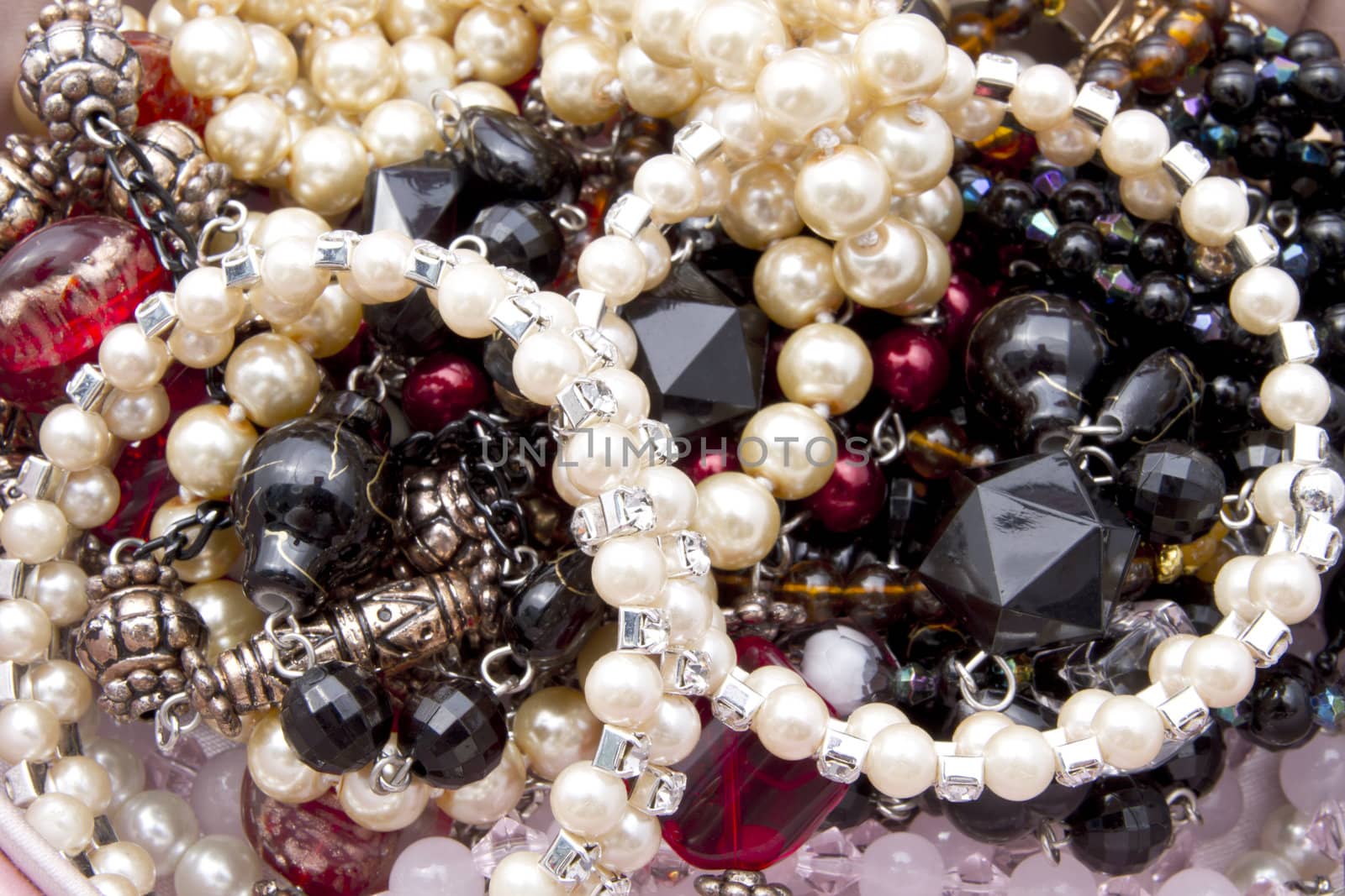 Beautiful string of beads closeup 