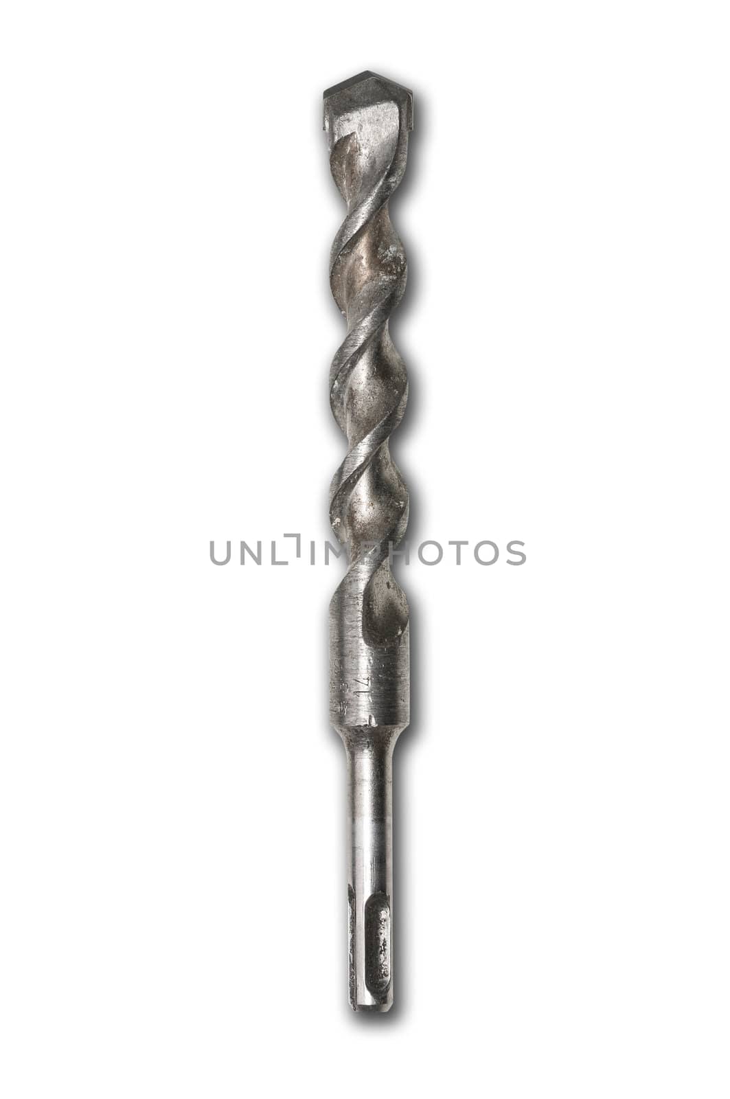 Used masonary drill bit on isolated background with clipping path