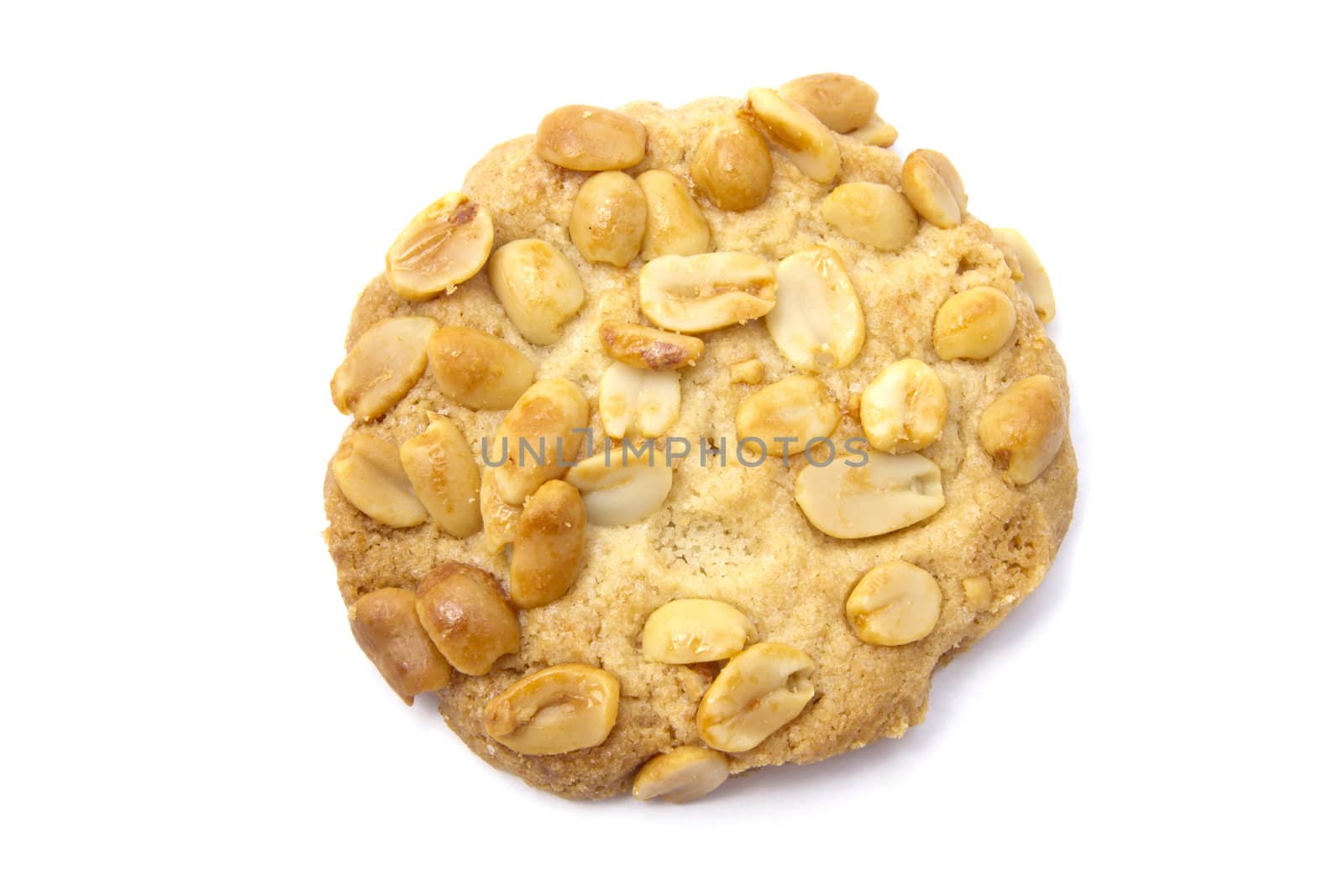 Delicious peanut cookie isolated on white backgound