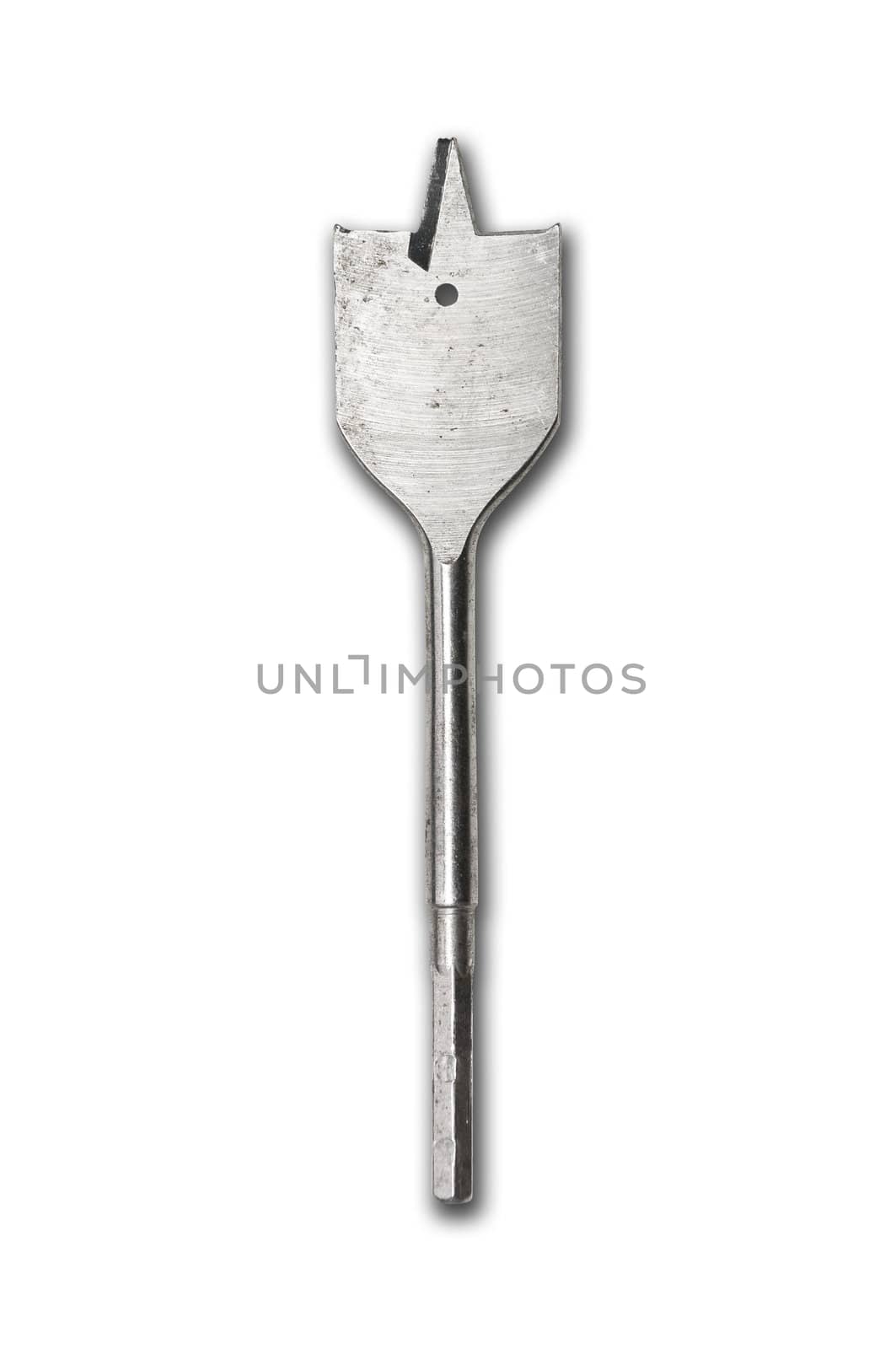 Used drill bit on isolated background with clipping path