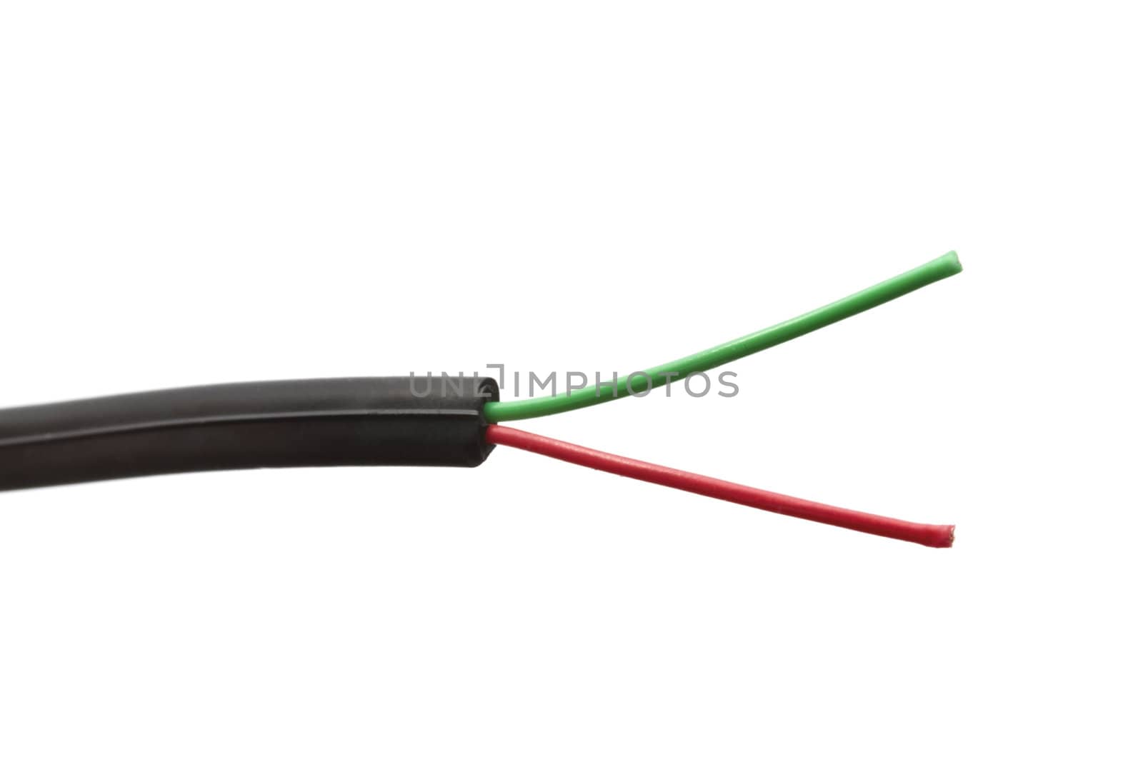 Colorful wires closeup on white background 
