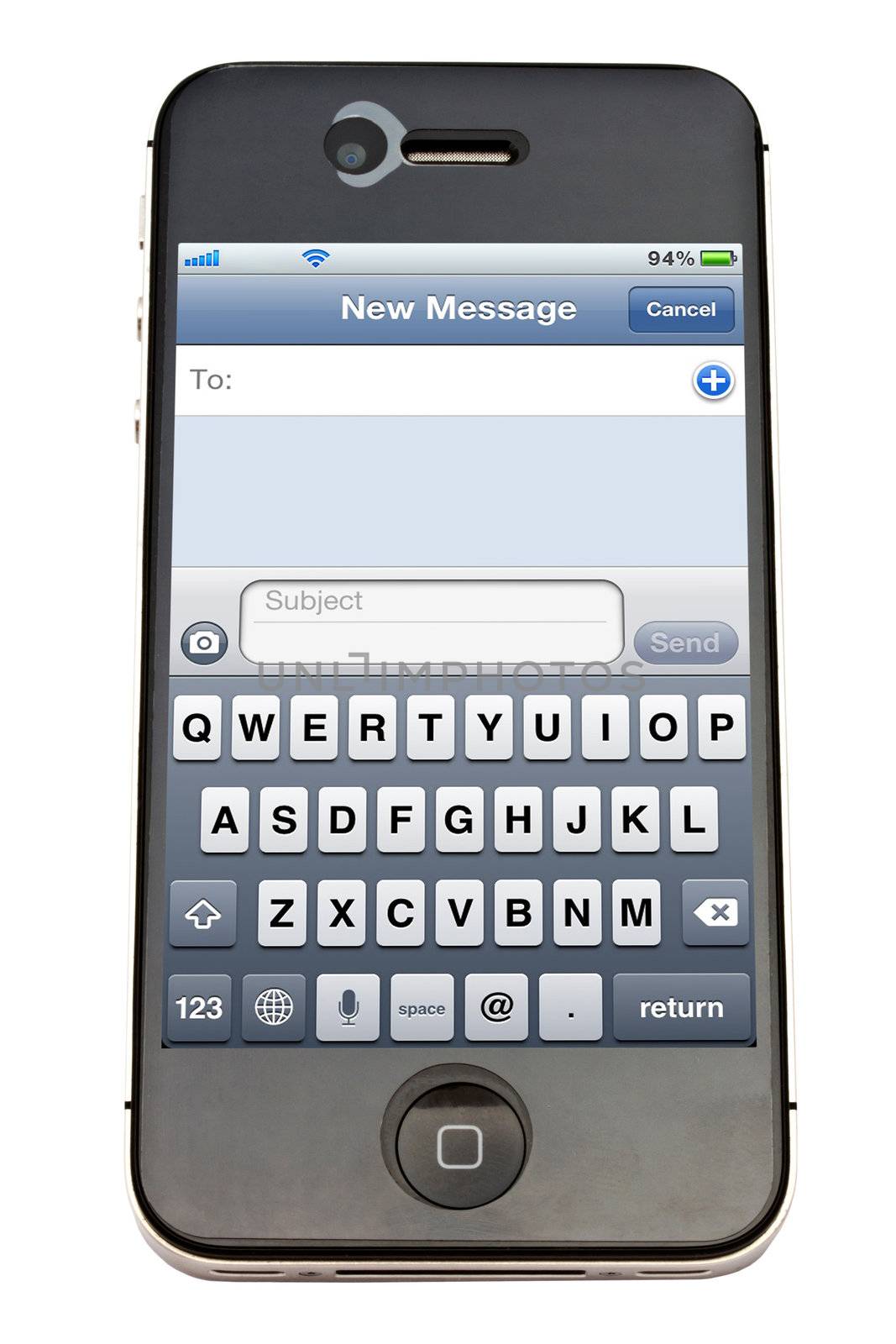 Apple iPhone 4 with New Message Screen