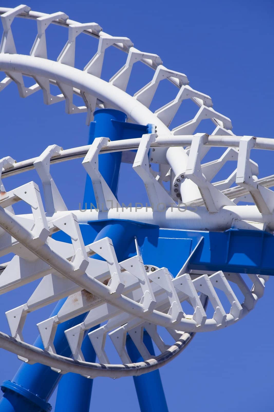 Sophisticated metal construction on a background of blue sky