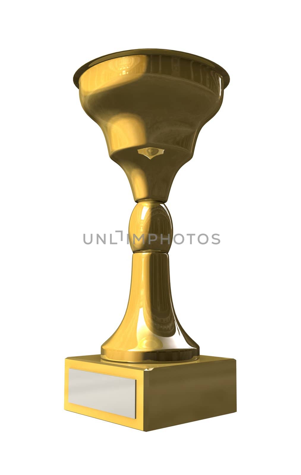 Golden trophy cup 