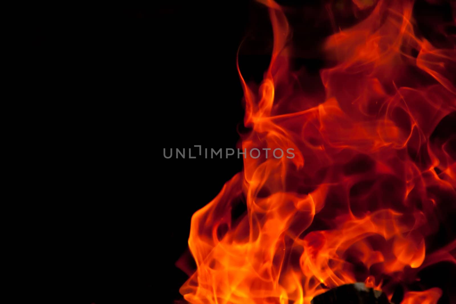 Flames against a black background