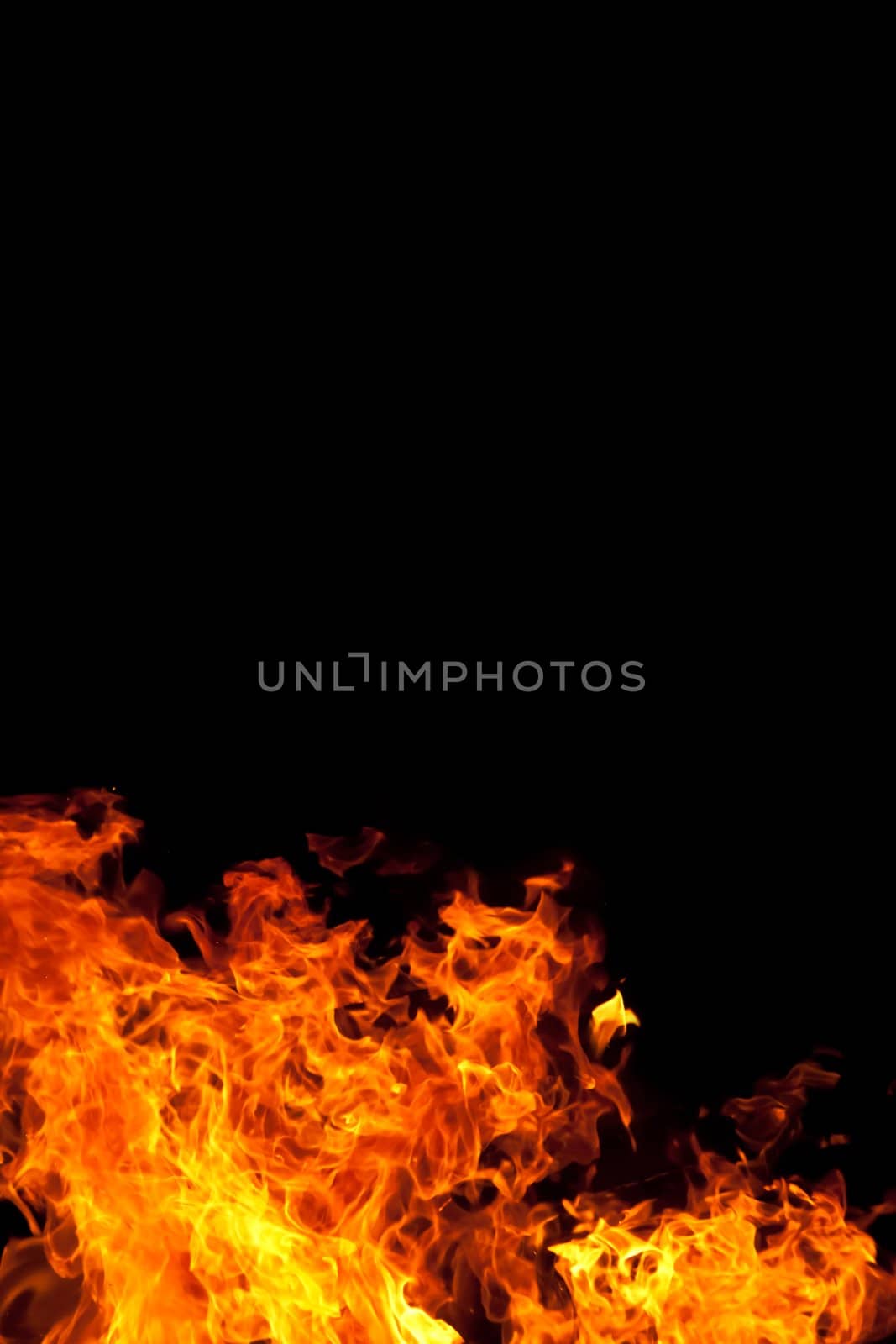 a fire against a black backgound