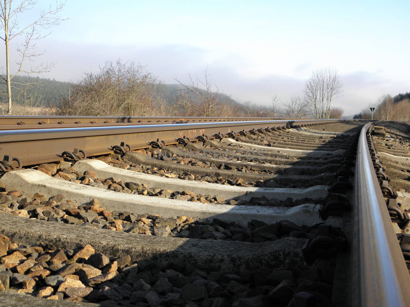 Photo of railroad tracks in the spring