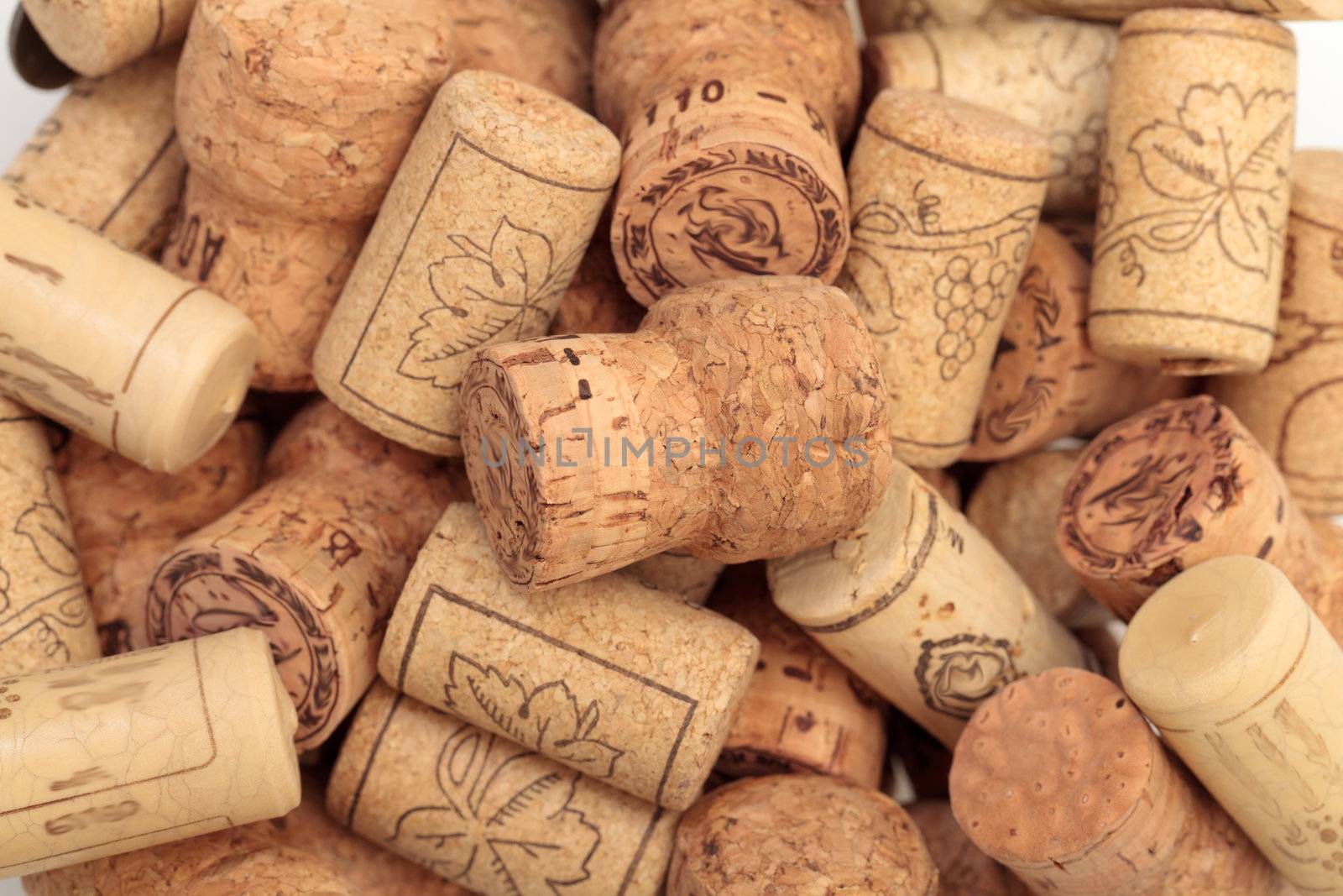 photo of wine corks closeup