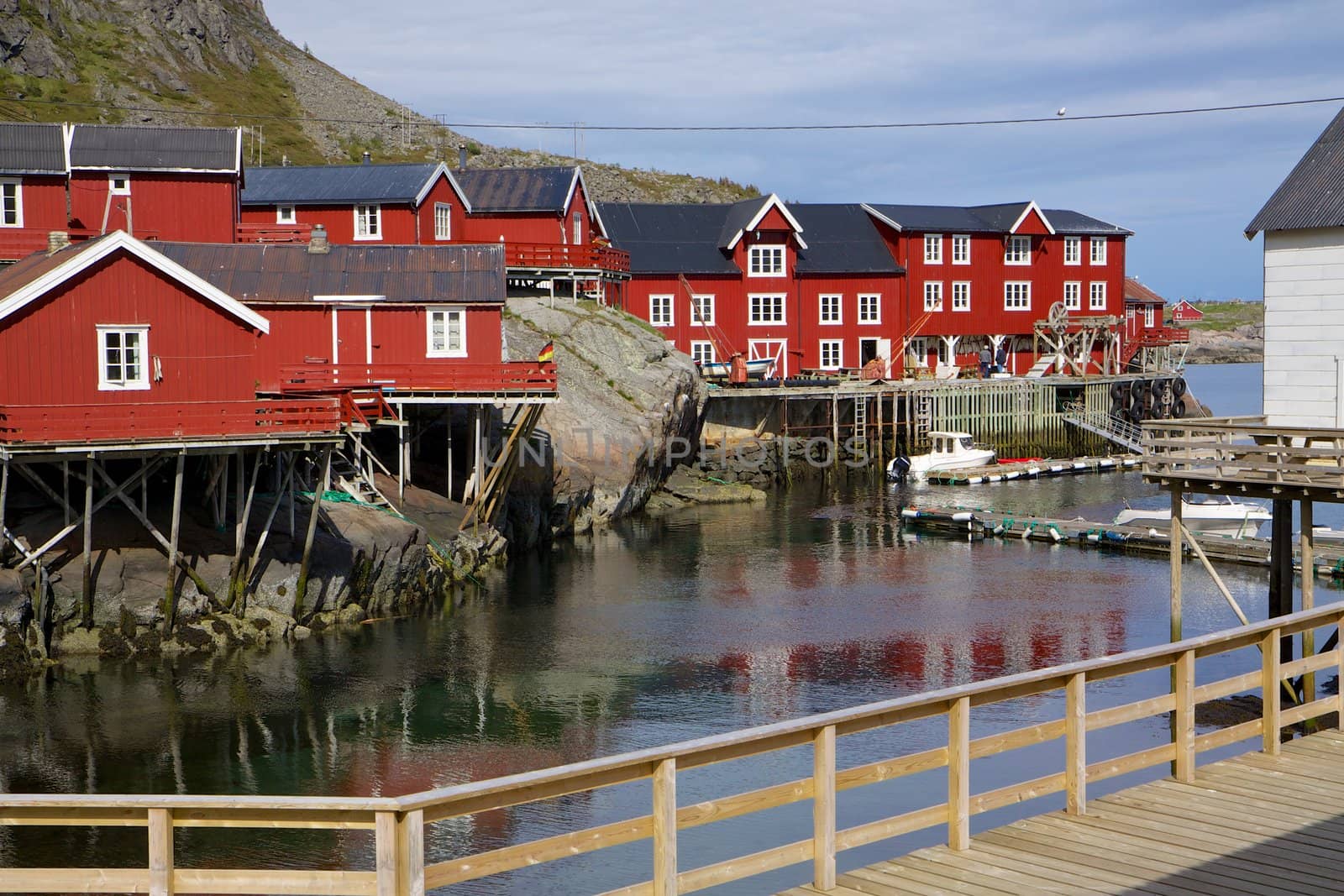 Picturesque fishing huts on Lofoten islands in Norway