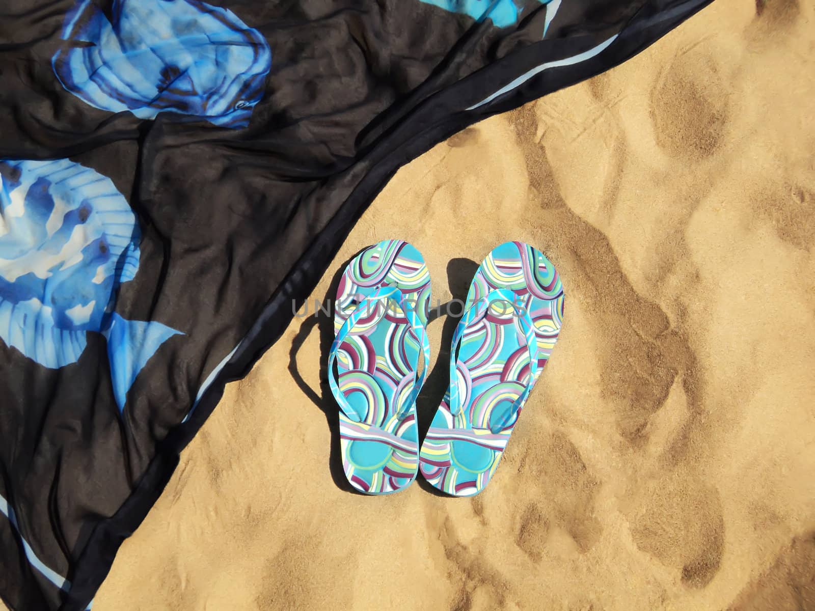 Image of varicoloured feminine schists on beach
