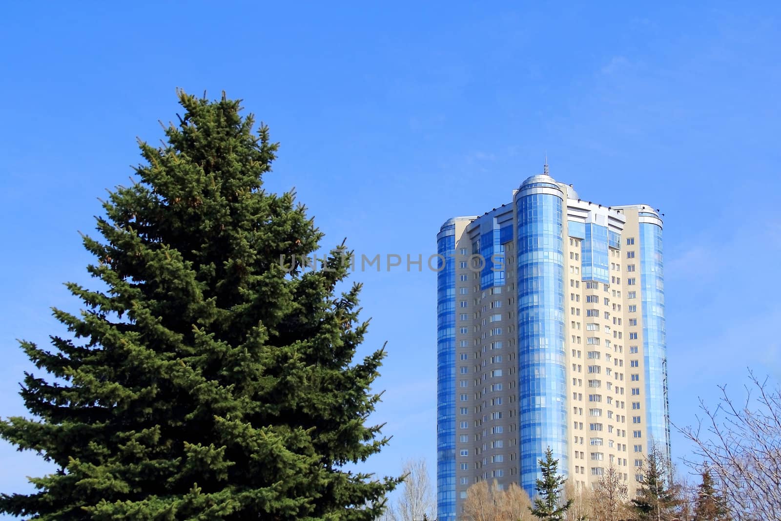 Image of skyscraper with blue sky Russia